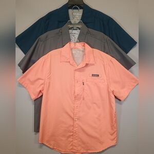 Eddie Bauer Men’s Medium Performance Button Up Shirts 3-Piece Bundle Short Sleev